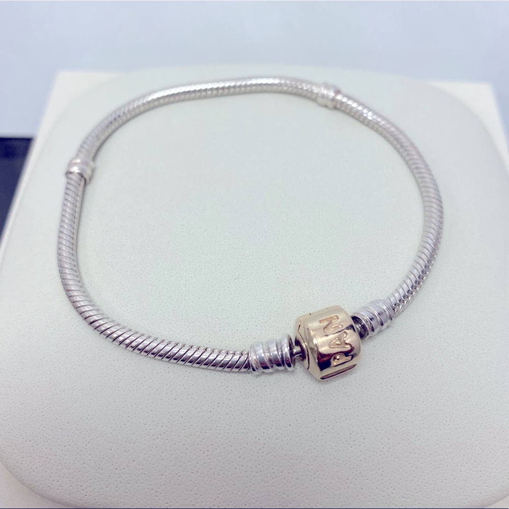 Pandora Two Tone Clasp 14k Gold 19cm Bracelet
